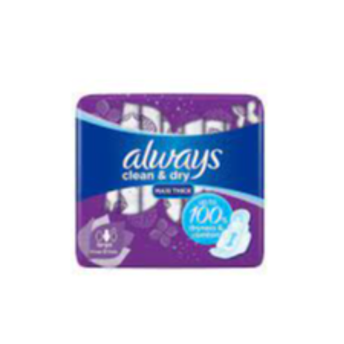 Always Clean & Dry Maxi Thick Large Wings 9 Pieces