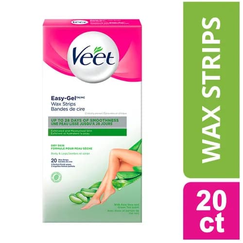 Veet Easy-Gel Wax Strips Body & Legs Dry Skin 20 Pieces