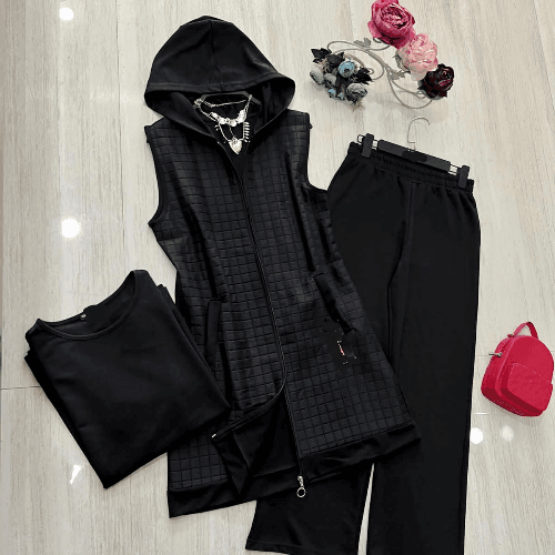 Lady Clothing Set (3) Pieces - Black