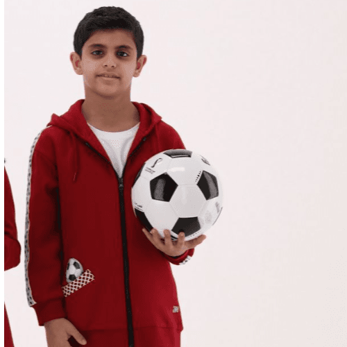 Kids Football Jacket and Jogger Set, Burgundy, 8Y - Brush And Needle