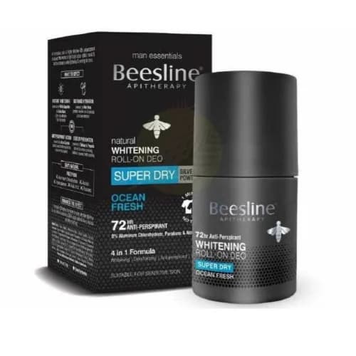 Beesline Whitening Roll On Deodorant Super Dry Silver Power Ocean Fresh