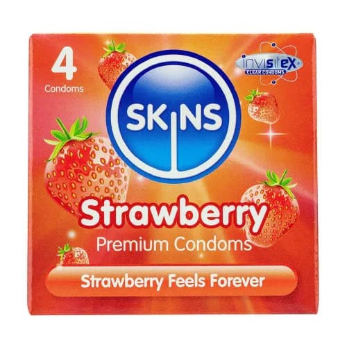 Skins Strawberry Condoms 4Pcs