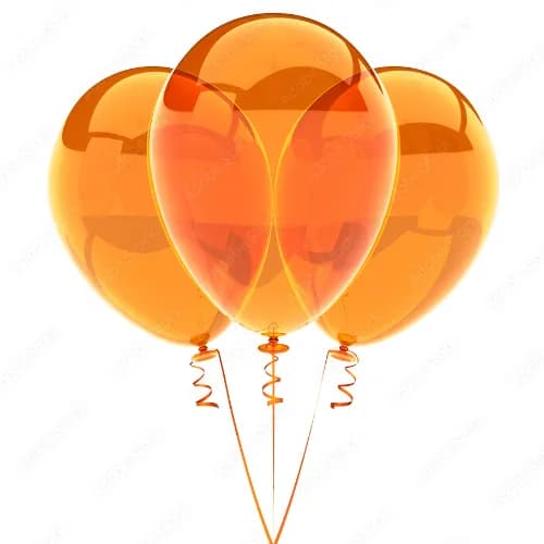 Transparent Orange Helium Balloon