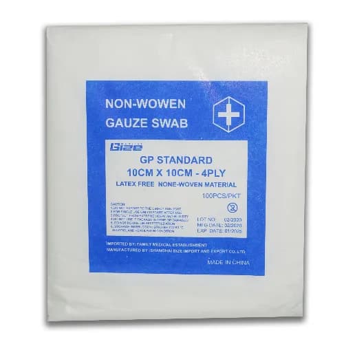 Gize Non Woven Gauze Swab 10Cm*10Cm*4Ply 100Pcs