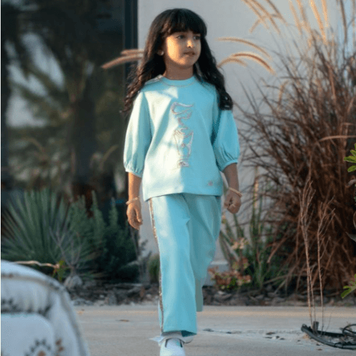 Tiffany blue Medkhan set 6Y -  Brush And Needle