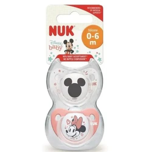 Nuk Silicone Disney Baby Pacifier 0-6M 2Pcs