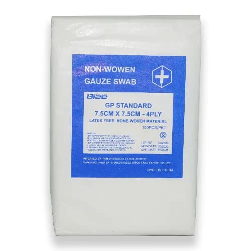 Gize Non Woven Gauze Swab 7.5Cm*7.5Cm*4Ply 100Pcs