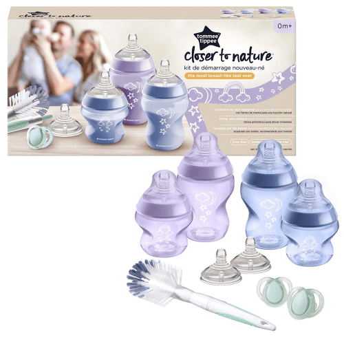Tommee Tippee Set Of Closer To Nature Baby Bottles Feeding Set (Purple)