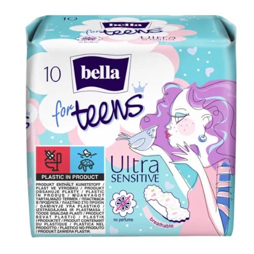 Bella Sanitary Pads Teens Ultra Sensitive 10