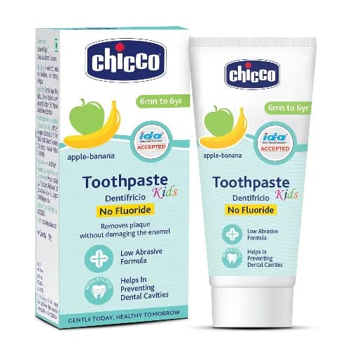 Chicco Toothpaste Apple-Banana 6M+ - 50Ml - No Fluoride