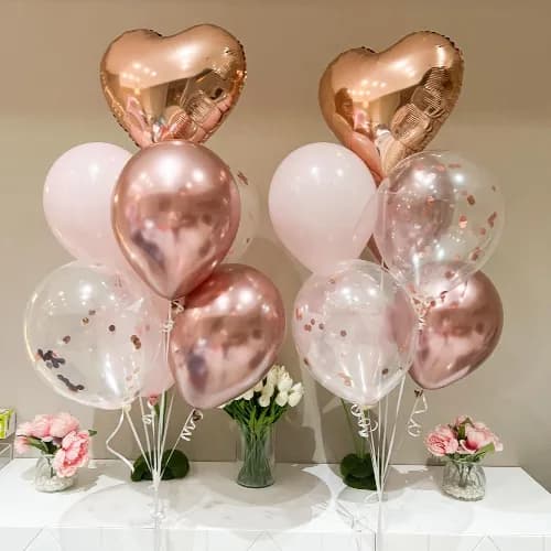 2 Sets With Heart Shape + Helium Balloon