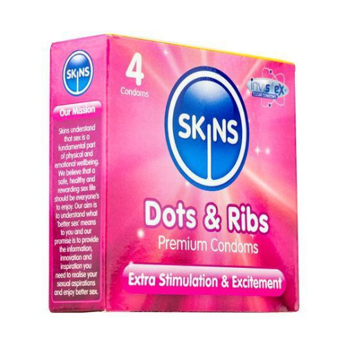 Skins Dots & Ribs Condoms 4Pcs