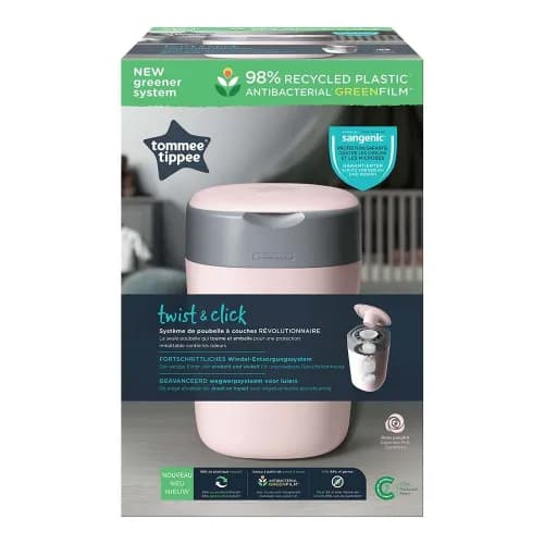 Tommee Tippee Twist And Click Advanced Nappy Bin,Pink