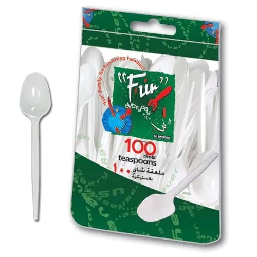 Fun Everyday Disposable Plastic Teaspoon Set 5 Inch - White - Pack Of 100