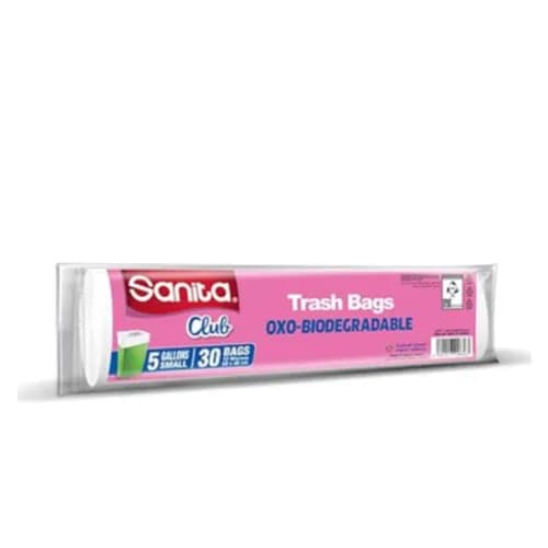 Sanita Club Biodegradable Trash Bags 5 Gallons 30 Bags