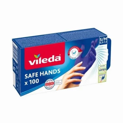 Vileda Safe Hand Nitrile Glove 100 Pieces Smallmedium