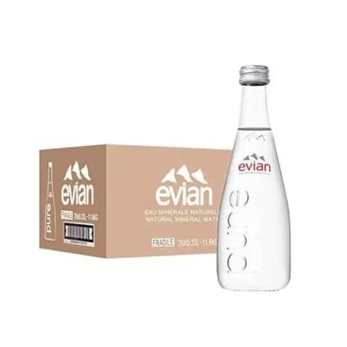 Evian Mineral Water in Glass Bottle 330ml x Pack of 20