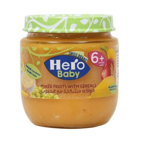 Hero Baby Food Mixed Fruits With Cereals Puree 6+m 125g
