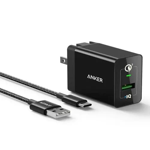 Anker Power Port+ 1 Quick Charger 3.0 With Usb-C Cable 3Ft