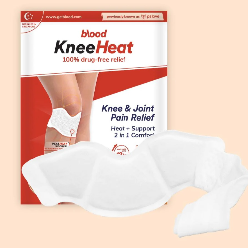 Knee Heat Patches for Knee Pain Relief with Bandage (Drug Free - Allergy Free - 2pcs/pack) From Blood - Singapore