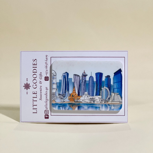 Fridge Magnet - Doha Skyline (Day) - 8.5x6 cm - Little Goodies