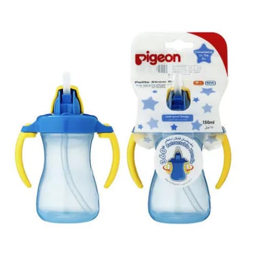 Pigeon Petite Hanging Type Straw Bottle 150ml Blue 1 Piece