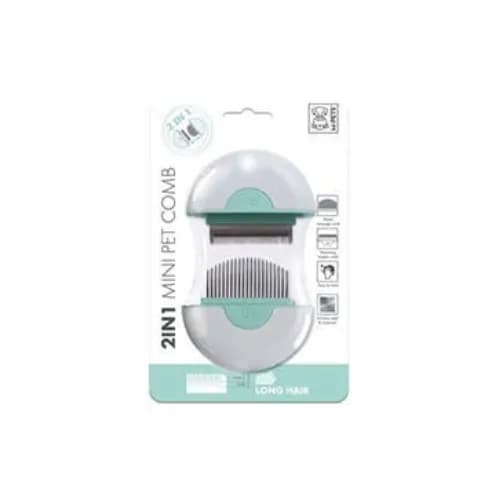 2 In 1 Mini Pet Comb For Long Hair - Green