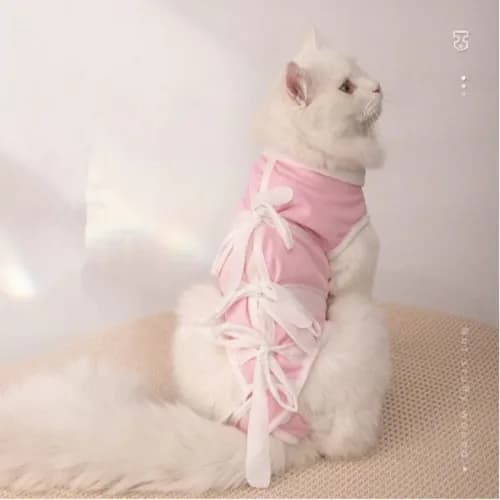 Cat Gown Pink White M