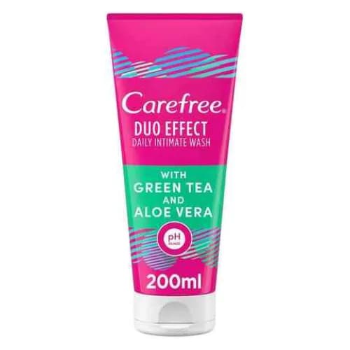 Carefree Duo Effect Daily Intimate Cleansing Mousse Green Tea & Aloe Vera 200ml