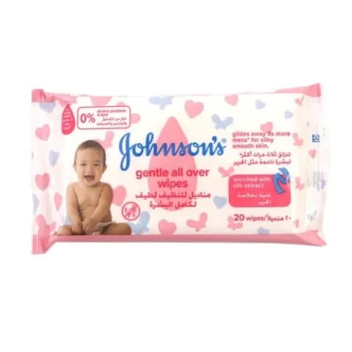 Johnson's Gentle All Over Wet Wipes 20's