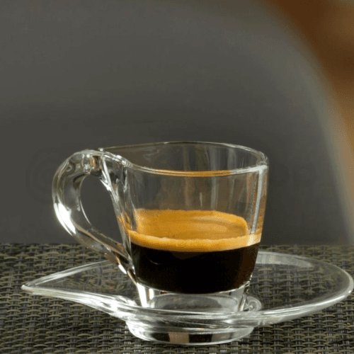 HAPPY ESPRESSO COFFEE CUPS WITH SAUCERS SET OF 6 PCS