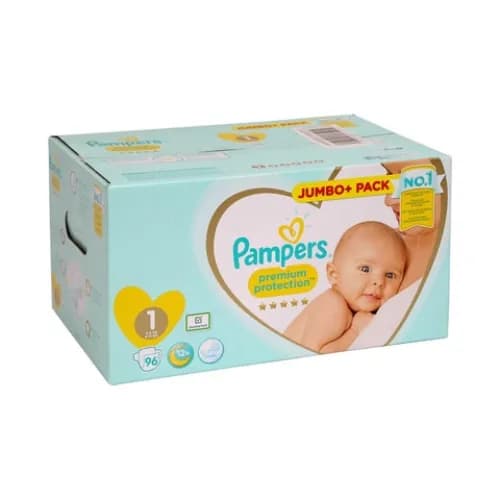 Pampers Premium Protection Diapers, Size 1, Newborn, 2-5Kg, 96's