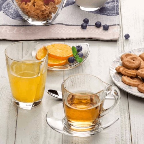 HAPPY ESPRESSO COFFEE CUPS WITH SAUCERS SET OF 6 PCS