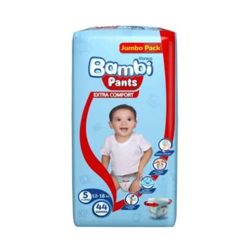 Sanita Bambi Diaper Pants Jumbo Pack X Large Size 5 18-24 Months 44 Count 12-18 kg