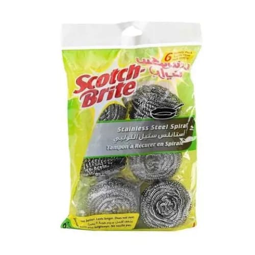 3M Scotch Brite Metallic Spiral Sponge 6 Count