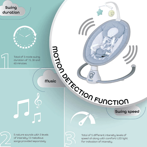 Moon - Musical Baby Swing (Blue)