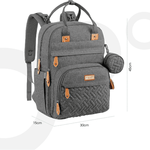 Moon - Kary Me Diaper Bag Backpack With Pacifier Case (Dark Grey)
