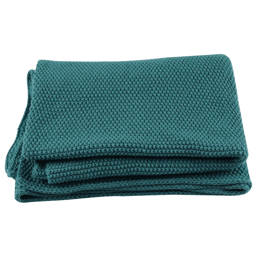Moon - Plush 100% Cotton Cellular Baby Blanket 80x110cm - (Teal)