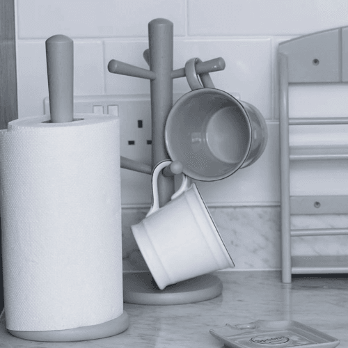 Vertical Towel Holder In Grey Painted Hevea D130x315 6 