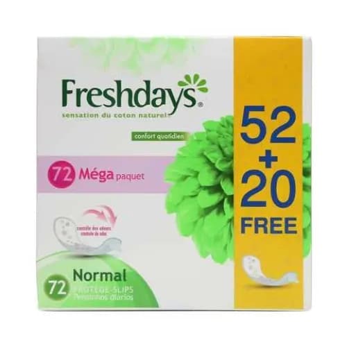 Freshdays Normal Pantyliners Mega Pack 72 Pieces