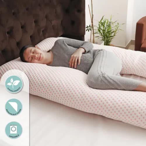 Moon Full Body Pregnancy Pillow U-Shaped-Pink