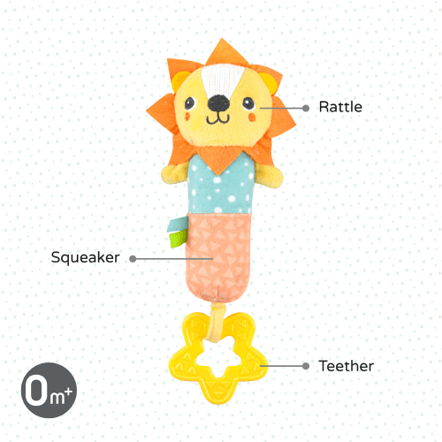 Moon - Jungle Friends Soft Rattle Toy ( Lion)