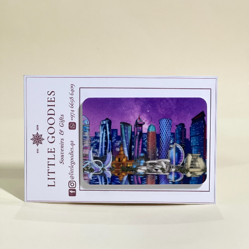 Fridge Magnet - Doha Skyline (Night) - 8.5x6 cm - Little Goodies