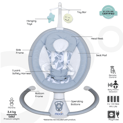 Moon - Musical Baby Swing (Blue)
