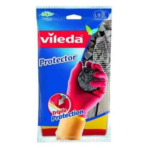 Vileda Protector Reusable Glove Large Red And Yellow