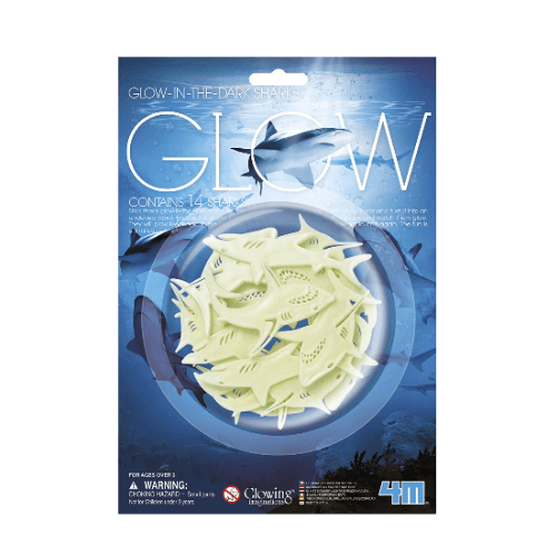 4M Glow in The Dark Sharks Stick On Room Decor