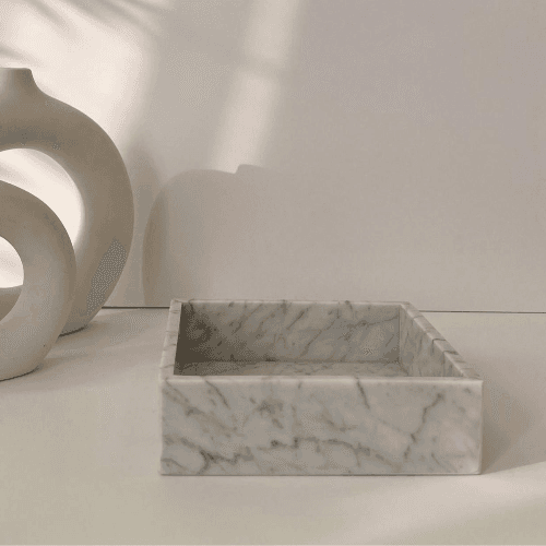 High-quality square marble serving platter