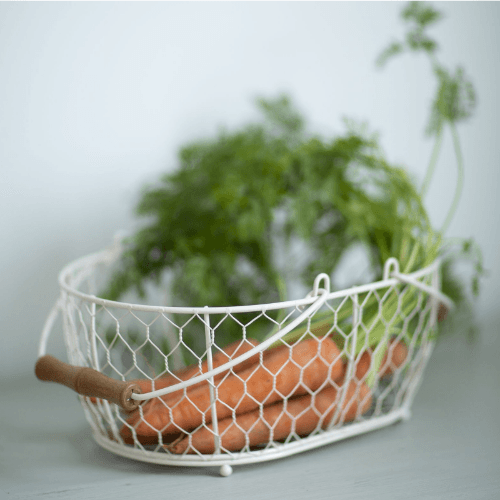 Provence Medium Oval Basket In Cream Wireware 295x215x127 6