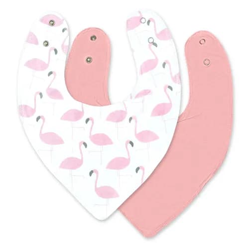 Moon - Organic Bandana Bibs Flamingo & Pink (Pack Of 2)