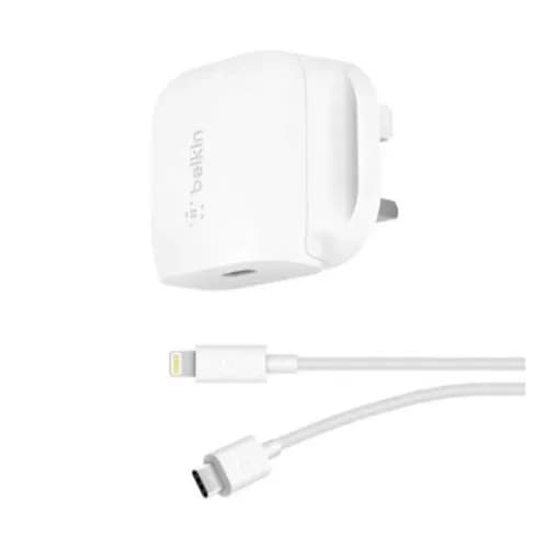 Belkin BoostCharge 20W USBC- Wall Charger + USB-C Cable To Lightning Cable